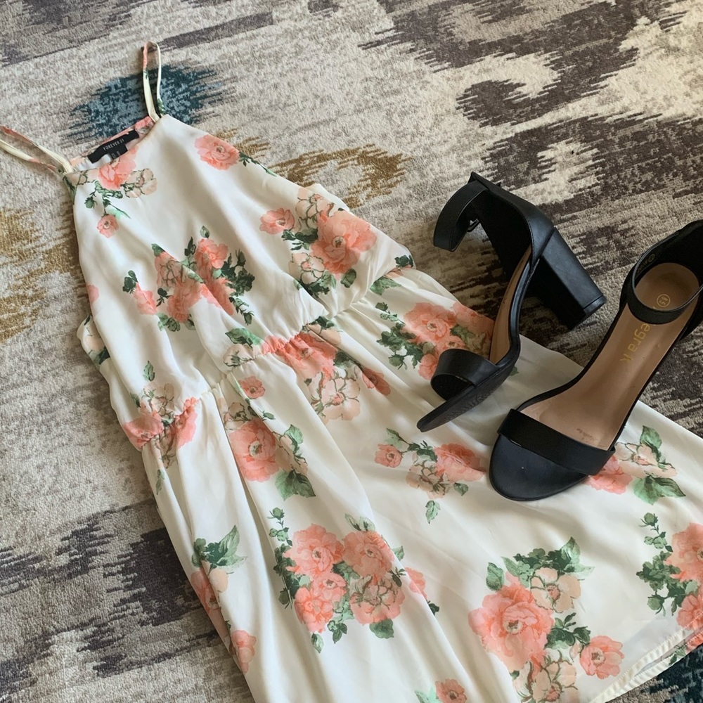 Floral high neck summer dress